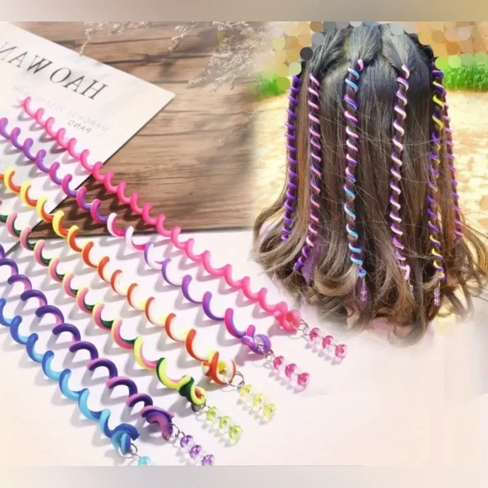 Colorful Spiral Hair Accessories 6 pcs